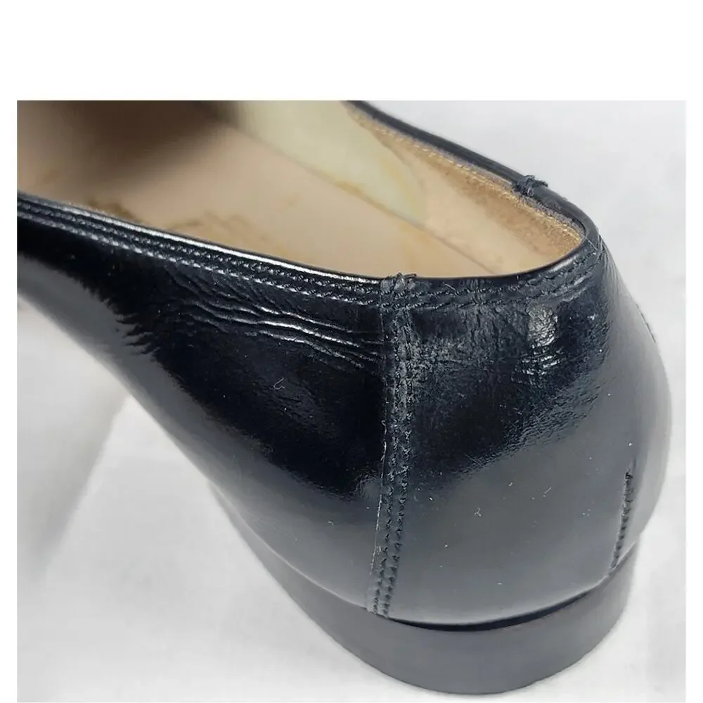 Vintage Salvatore Ferragamo Black Leather Gancini Loafers 5.5 Italy